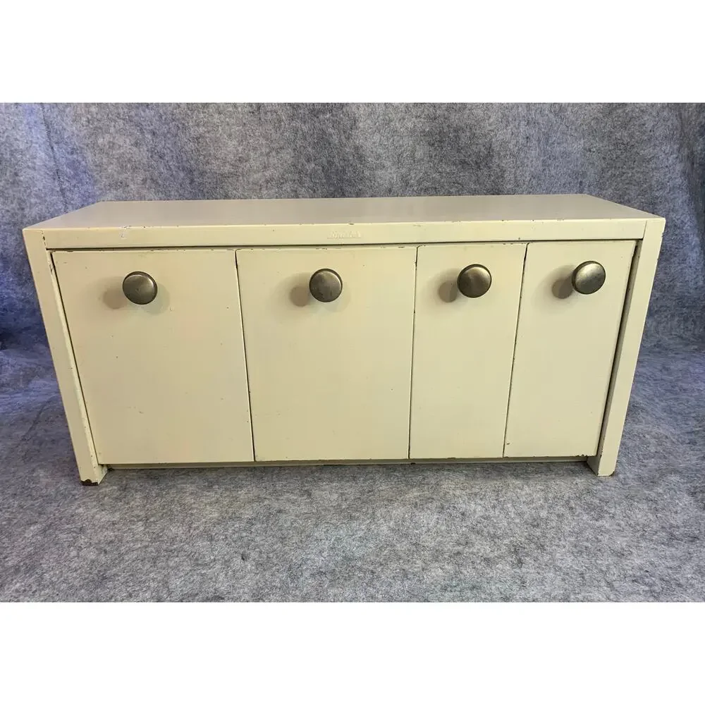 Vintage EMCO Binister Metal 4 Bin Canister, White, Counter or Wall Mount, 1950s